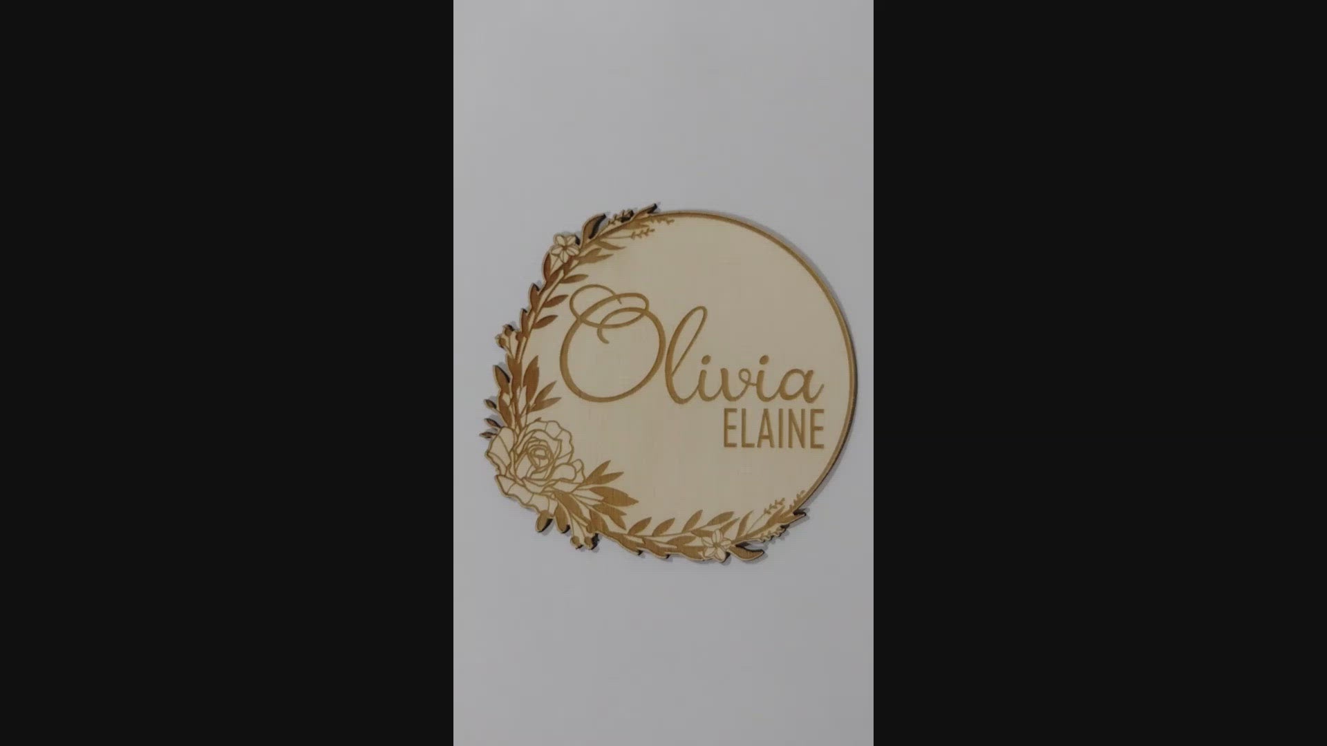 Newborn Announcement Floral Rose Circle Theme