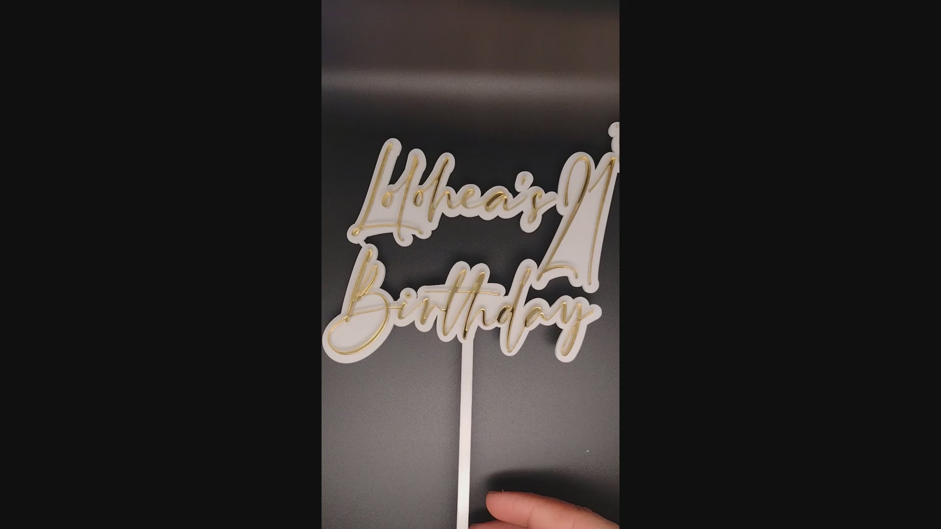 Name's + Age + Birthday Cake Topper Double layer