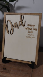 Load and play video in Gallery viewer, Personalised Fathers Day Photo Frame with Stand
