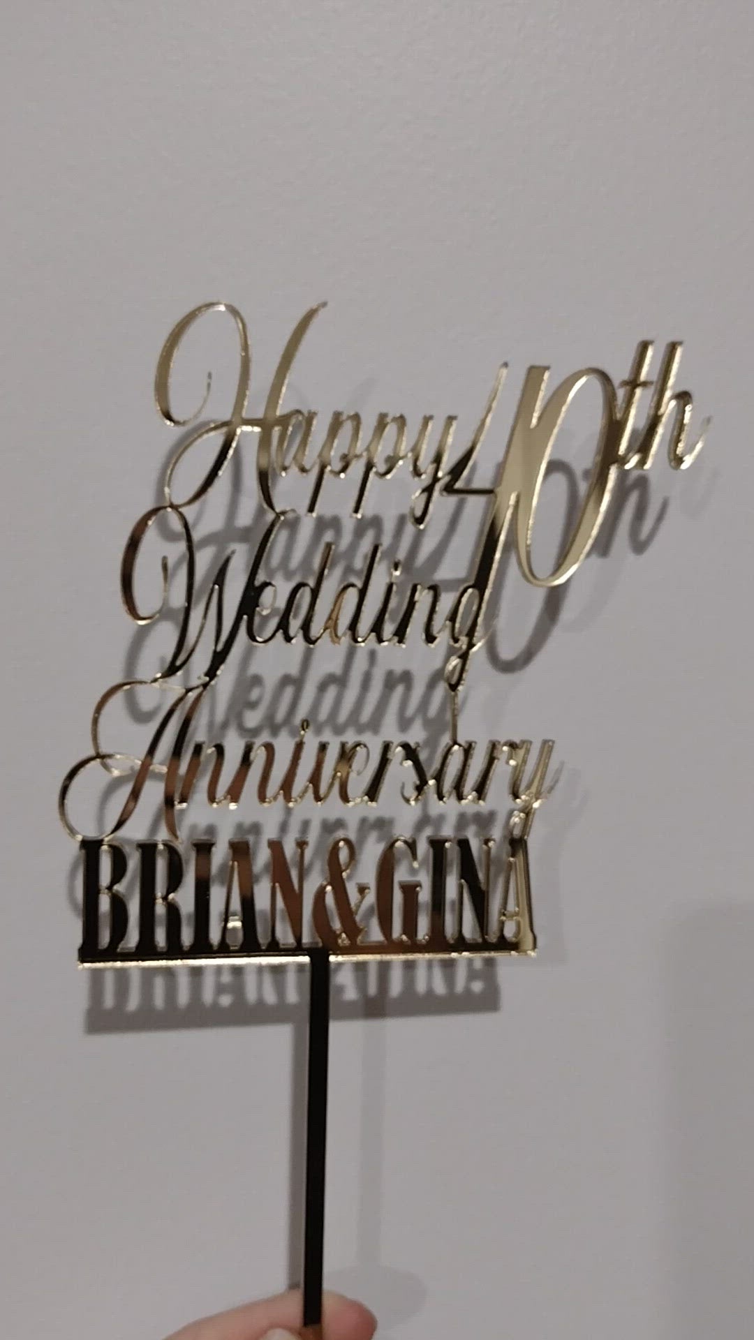 Happy 40th Wedding Anniversary + Names Cake Topper