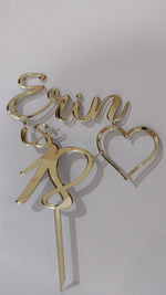 Load and play video in Gallery viewer, Name is Age with Heart Cake Topper
