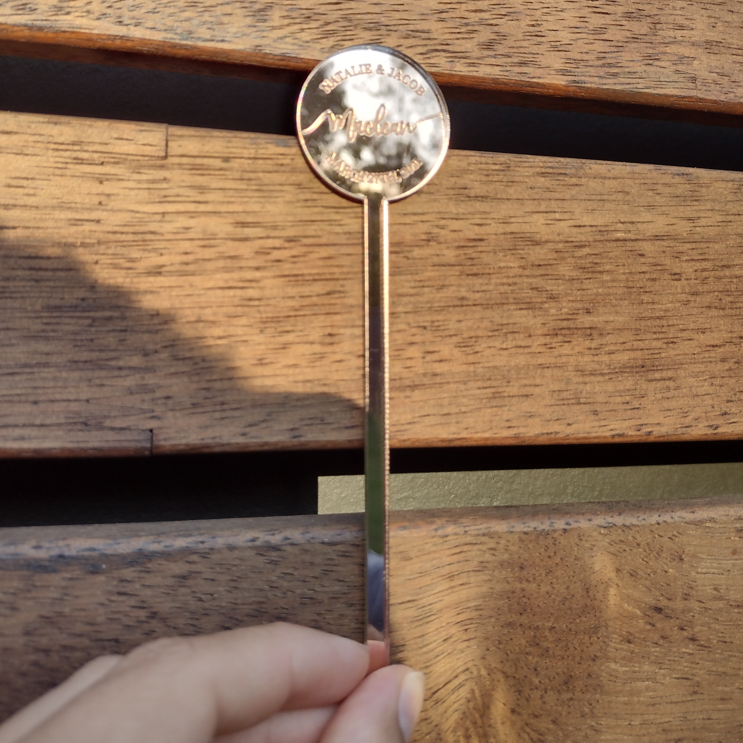 Cocktail Stirrers Personalised Customised Rose Gold Gold Silver Mirror for Weddings, Engagements, Special Ocassion Party Celebrations