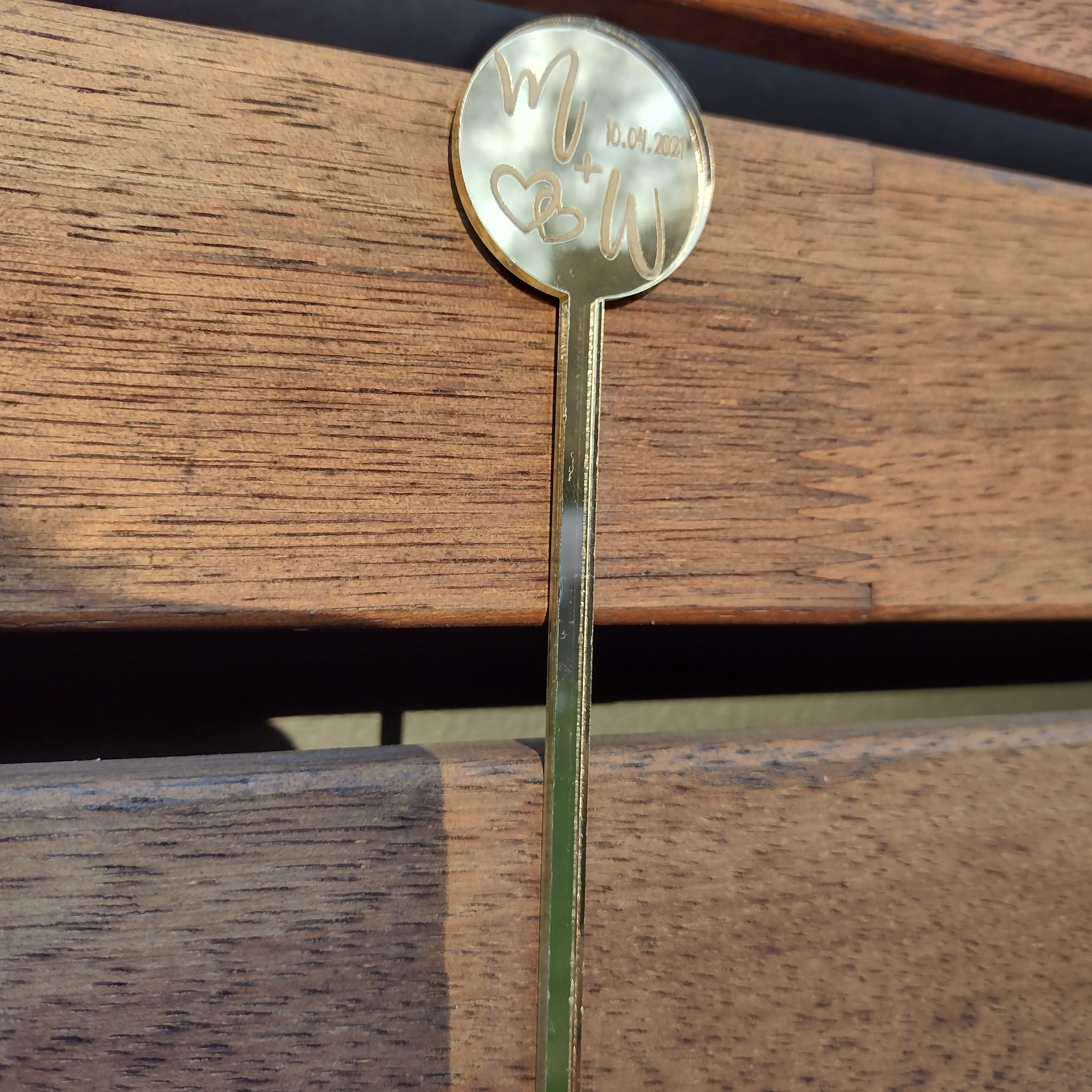 Cocktail Stirrers Personalised Customised Rose Gold Gold Silver Mirror for Weddings, Engagements, Special Ocassion Party Celebrations