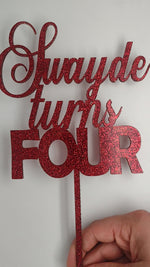 Load and play video in Gallery viewer, Name turns + Age Cake Topper
