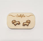 Load image into Gallery viewer, Cute Wooden Chihuahua Penguin Cow  Dachshund / Sausage Dog Pug Earrings Animals Gift Made by Craftyroo
