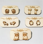 Load image into Gallery viewer, Cute Wooden Chihuahua Penguin Cow  Dachshund / Sausage Dog Pug Earrings Animals Gift Made by Craftyroo
