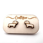 Load image into Gallery viewer, Cute Wooden Chihuahua Penguin Cow  Dachshund / Sausage Dog Pug Earrings Animals Gift Made by Craftyroo
