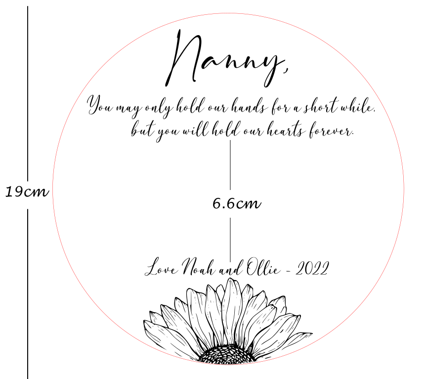 Personalised Nanna / Nanny Hand + Foot Print Plaque